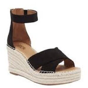 Nordstrom Rack Wedge Sandal 9 Casual Espadrille Resort Cruise Black Caroline